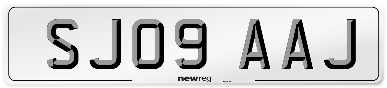 SJ09 AAJ Number Plate from New Reg